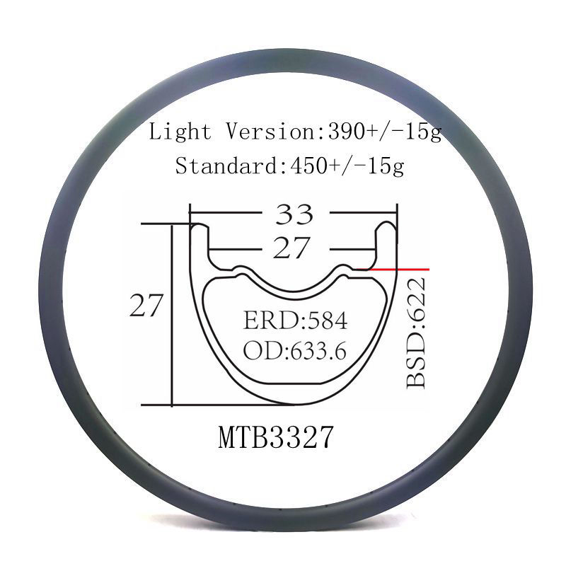 [MTB3327] High Quality Carbon Rims 29ER MTB 29 Carbon Bike Rims BIKEDOC