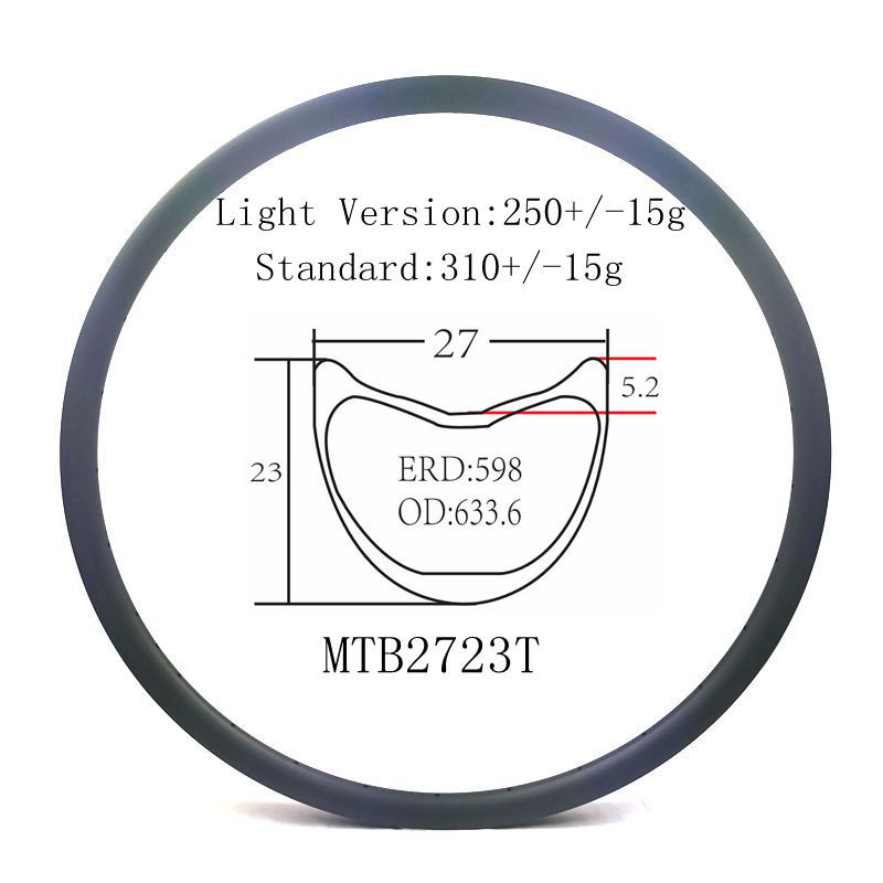 [MTB2723T] Tubular MTB Carbon Rim 29 29er Bicycle Rim