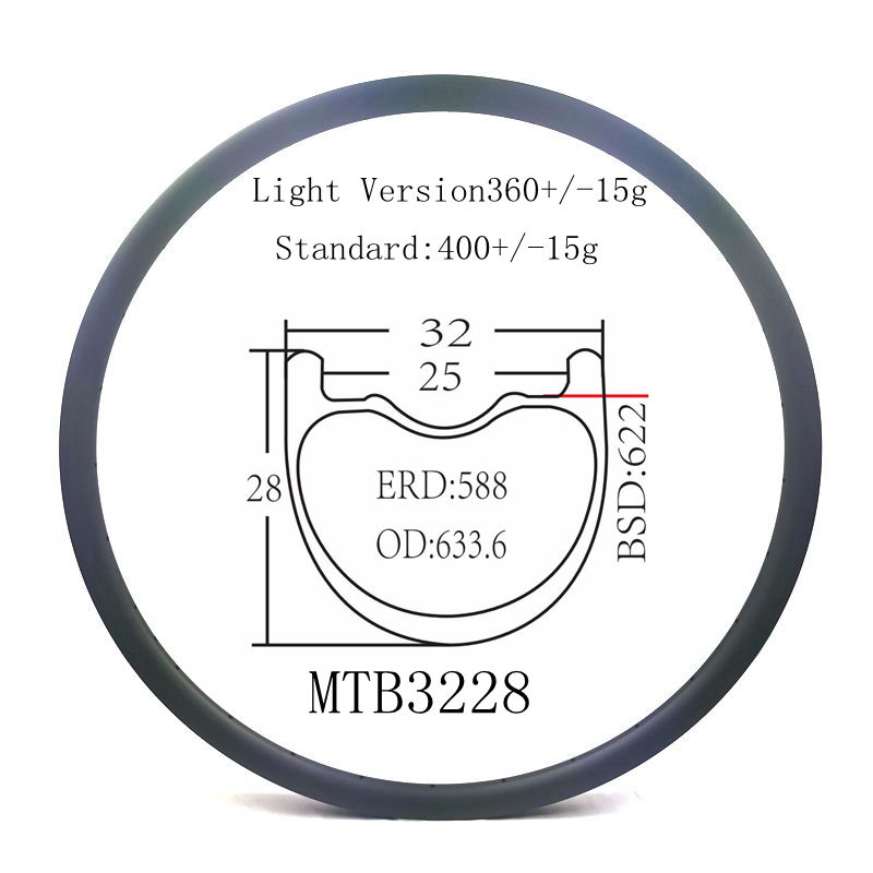 [MTB3030] Carbon MTB Rim 30MM 29ER Light Carbon Rims MTB BIKEDOC