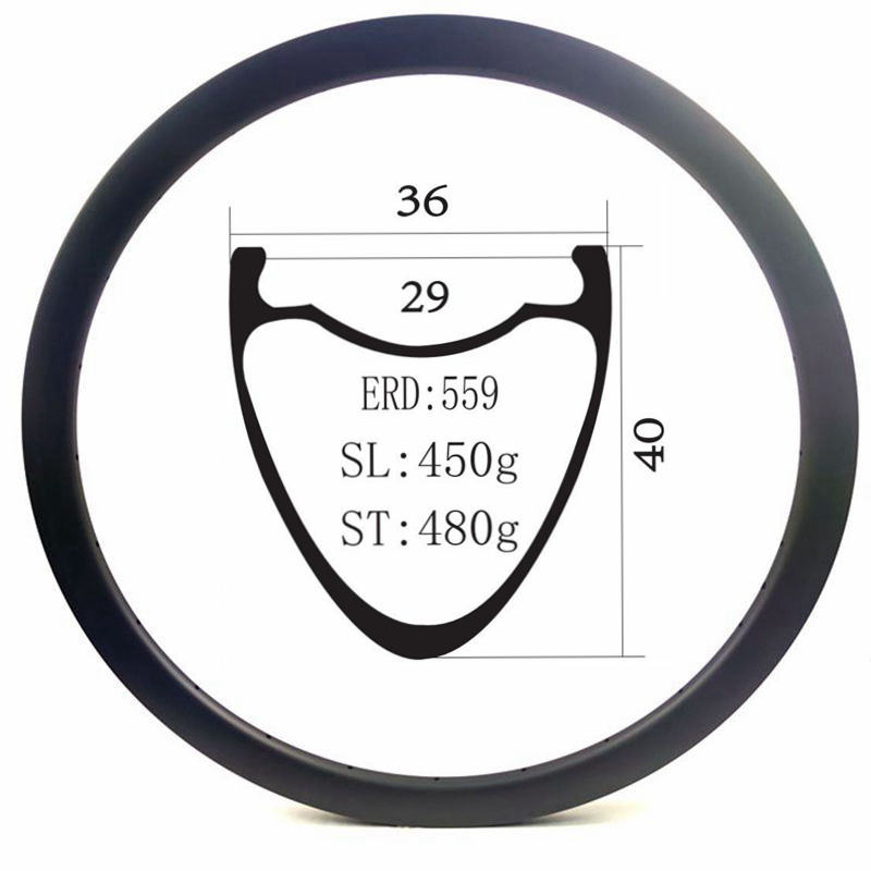 [CX3640HK] 36MM Wide Gravel 700C Road Carbon Fibre Rims BIKEDOC