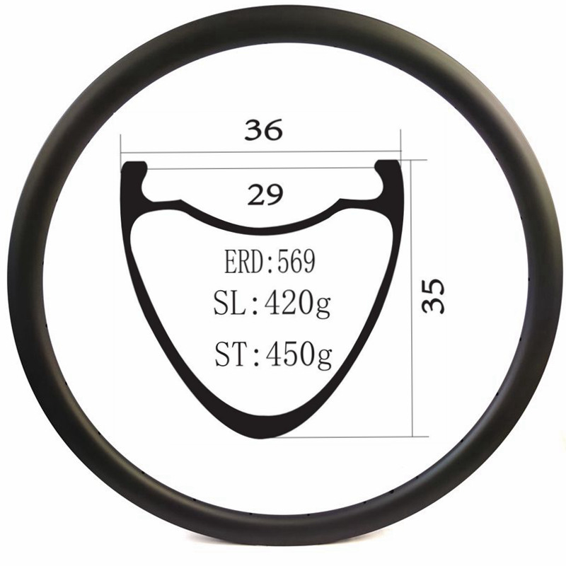 [CX3635HK] Carbon Fiber Rim 700C Gravel Road Bike Rims BIKEDOC