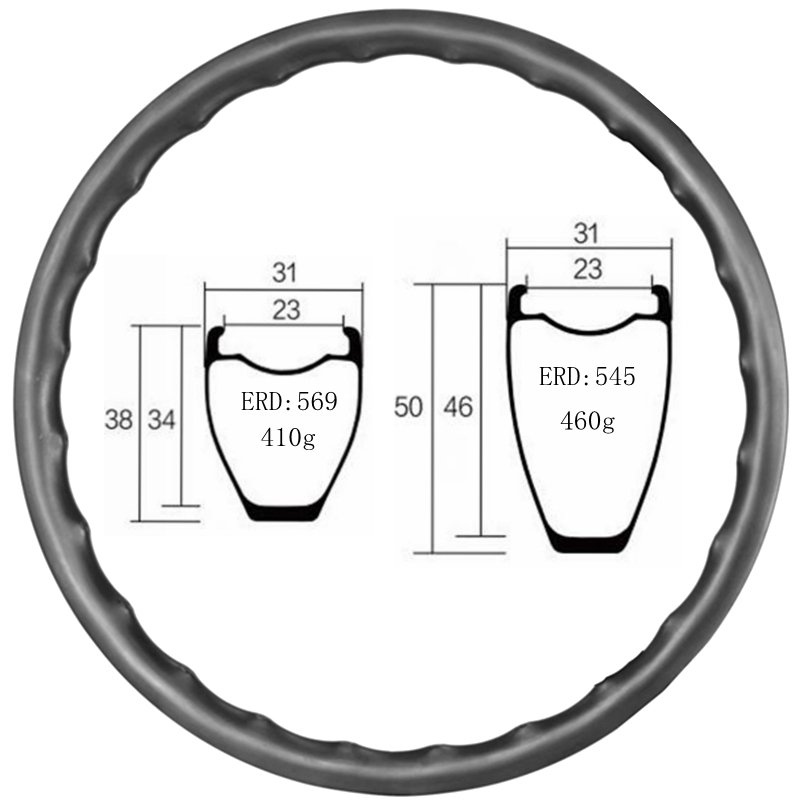 700C Wave Carbon Rim 38MM Clincher Disc Brake Carbon Road Rims