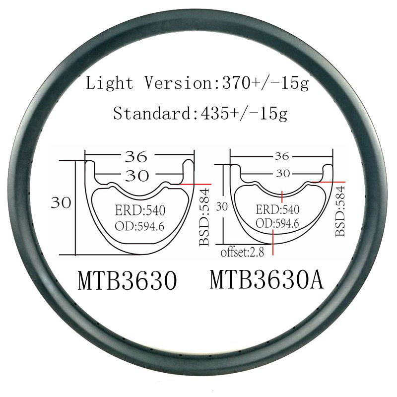 [MTB3630] 27.5 MTB Rims Enduro Carbon Fiber MTB Rim 27.5