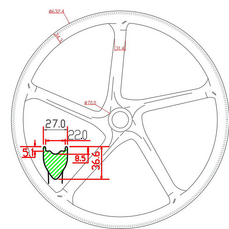 Custom MTB Carbon Wheels 29er 5 Spoke Bicycle Carbon Wheelset High Quality