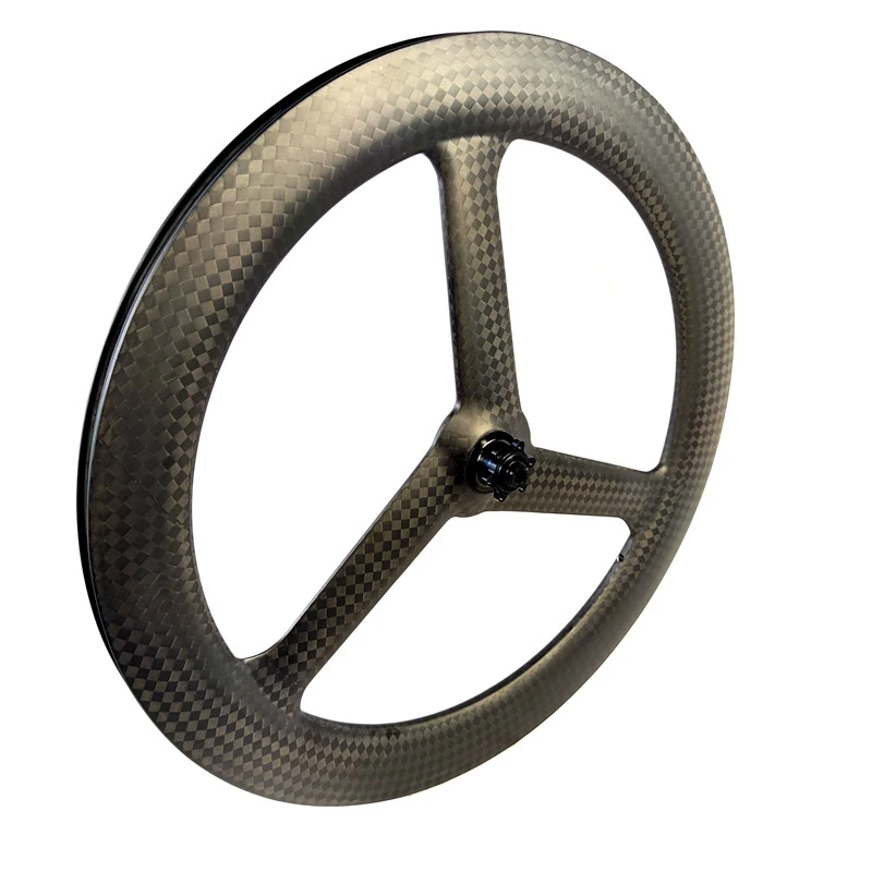 BKTL3] Carbon Tri Spoke Wheels 700C Disc Brake Tubeless Spoke