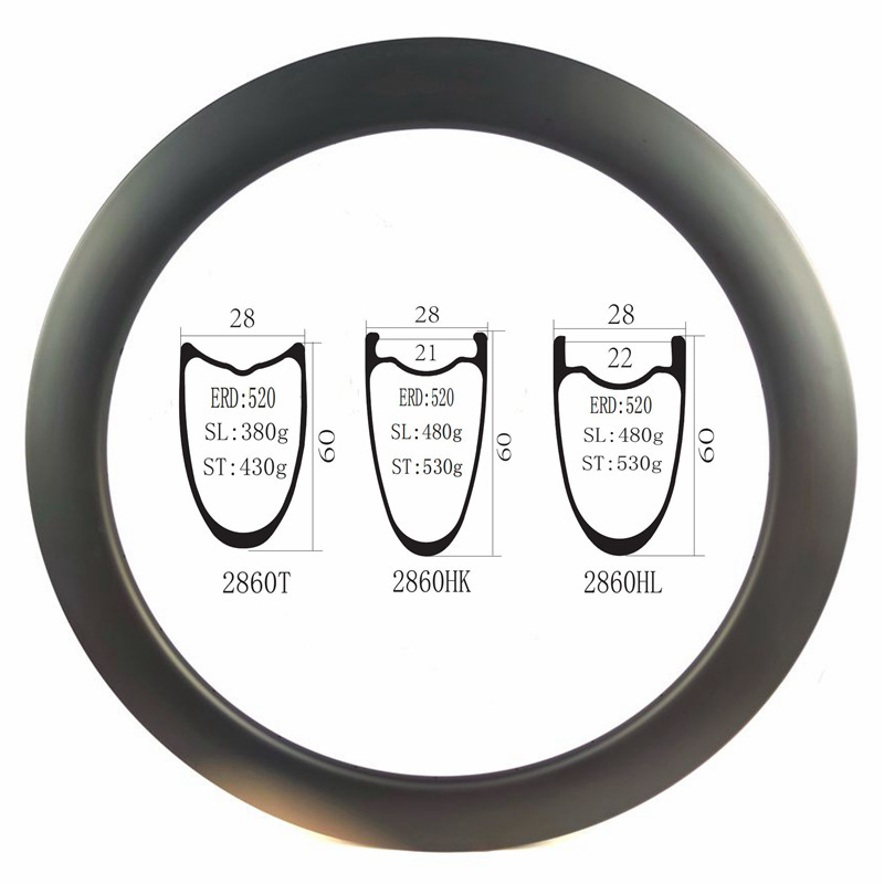 Carbon Rims 700C 28MM Wide 60MM Height Gravel Road Disc Bicycle Rim