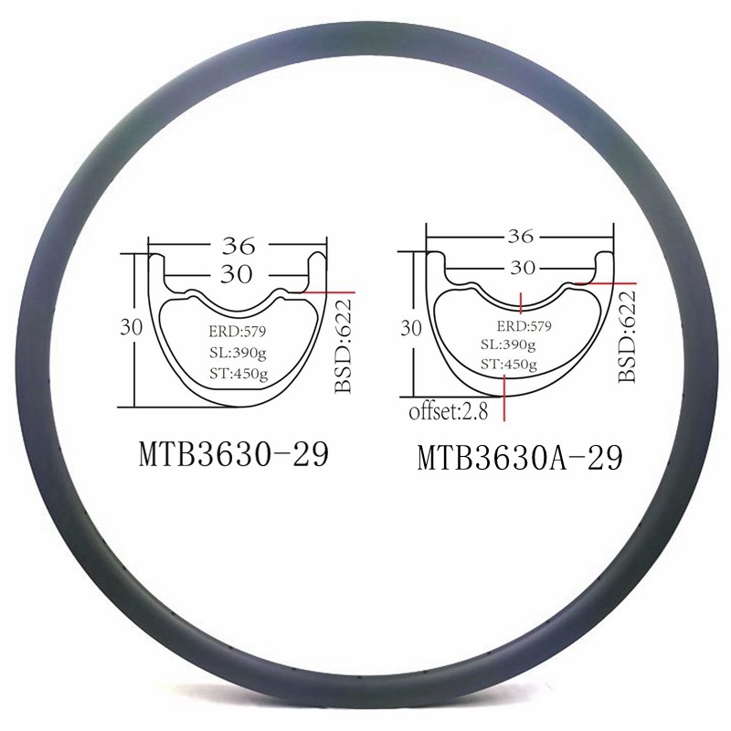 Llantas De Carbono MTB 36MM Wide MTB 29 Carbon Rim XC Aros Carbono MTB 29