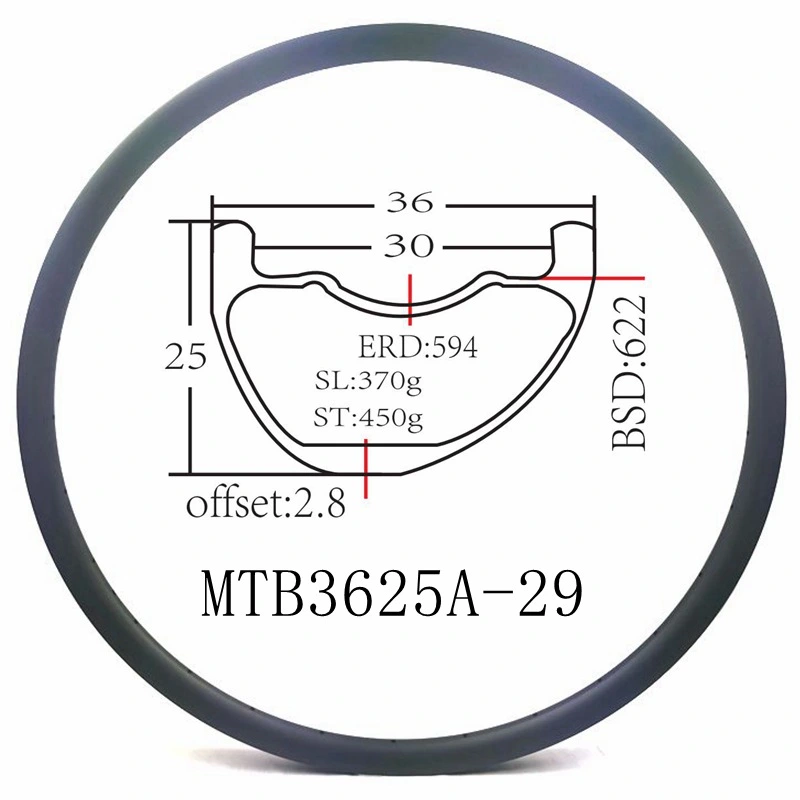 Carbon Rim MTB 29 Internal 30MM Cerchio Carbonio MTB 29 Carbon Rims Manufacture
