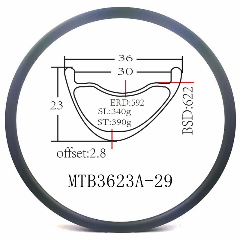 MTB Carbon Rims 29ER Internal 30MM MTB 29 Carbon Rim XC Light Weight