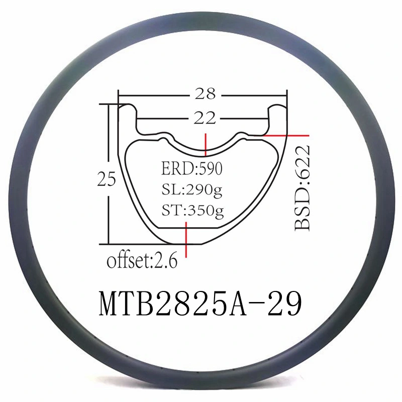 Carbon Rims Asymmetric Cerchio Carbonio MTB 29 XC BIKEDOC Carbon Fiber Rims