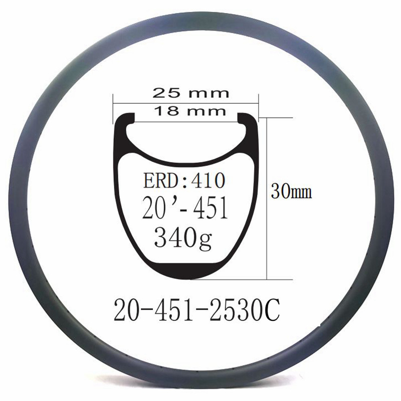 Bmx 20 Inch Rims Carbon 451 Rim Brake Disc Brake 36H Clincher Carbon Rims Bmx