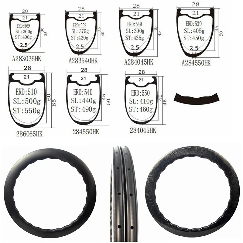 BIKEDOC 700C Bicycle Road Wheels Tubeless Carbon Wheelset Disc brake 28MM Wide