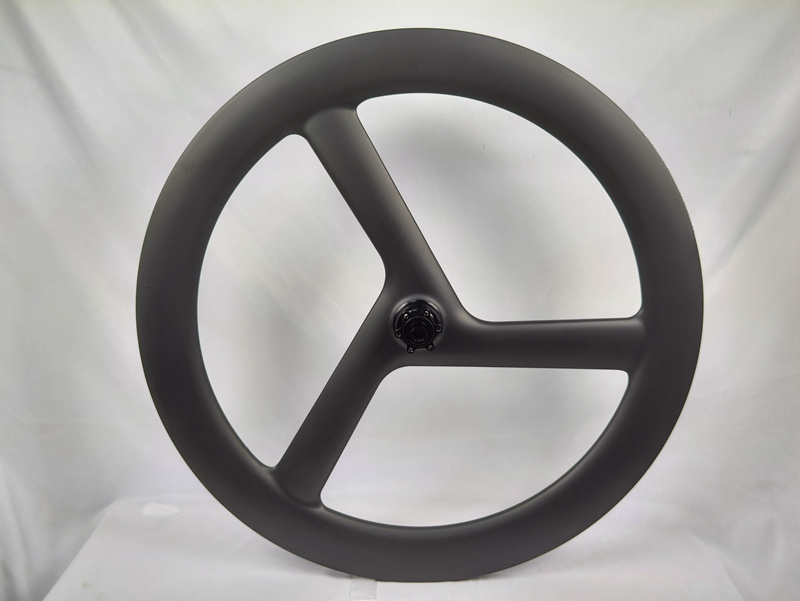 thumbnail image 2 of 700C Carbon Tri-Spoke Wheel Set – 3-Spoke Carbon Wheels For Road Bike, Time Trial, Triathlon (Rim Brake) 2 of 6