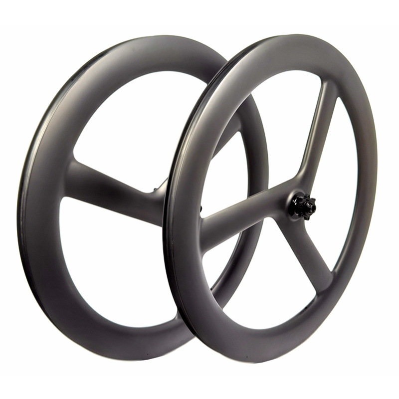 BIKEDOC 700C Speed 3 Spoke Wheels Racing Carbon Tri Spoke Wheel set Road Disc