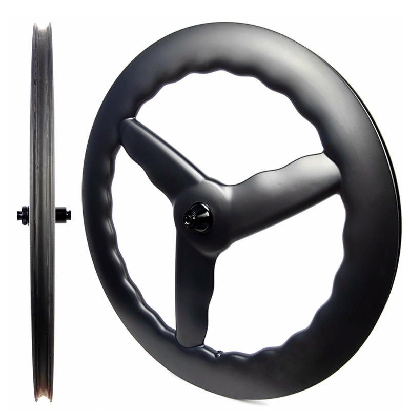 BIKEDOC 28MM Wide Carbon 3 Spoke Bike Wheels 700C Tri Spoke Wheelset Road Disc Brake