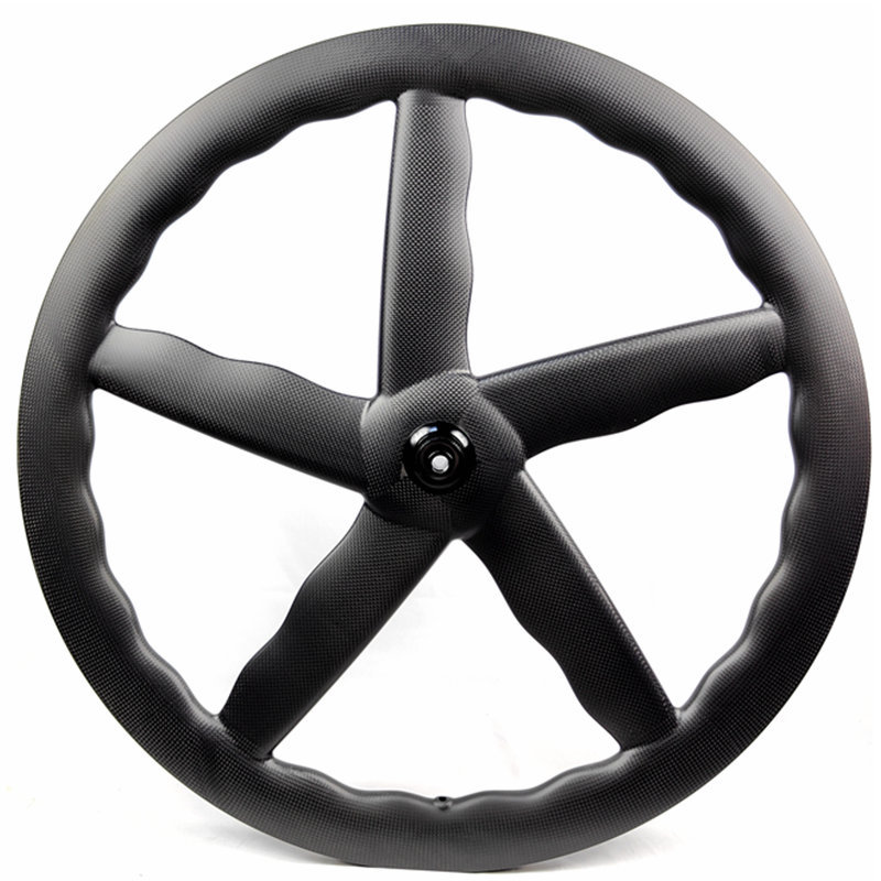 BIKEDOC 25MM Wide Carbon Track Bike wheel 700C 5 Spoke Carbon Wheels Disc Brake