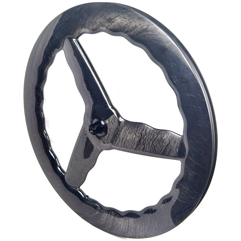 BIKEDOC 28MM Wide Carbon 3 Spoke Bike Wheels 700C Tri Spoke Wheelset Road Disc Brake