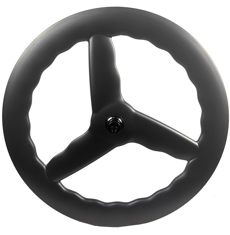 BIKEDOC 28MM Wide Carbon 3 Spoke Bike Wheels 700C Tri Spoke Wheelset Road Disc Brake