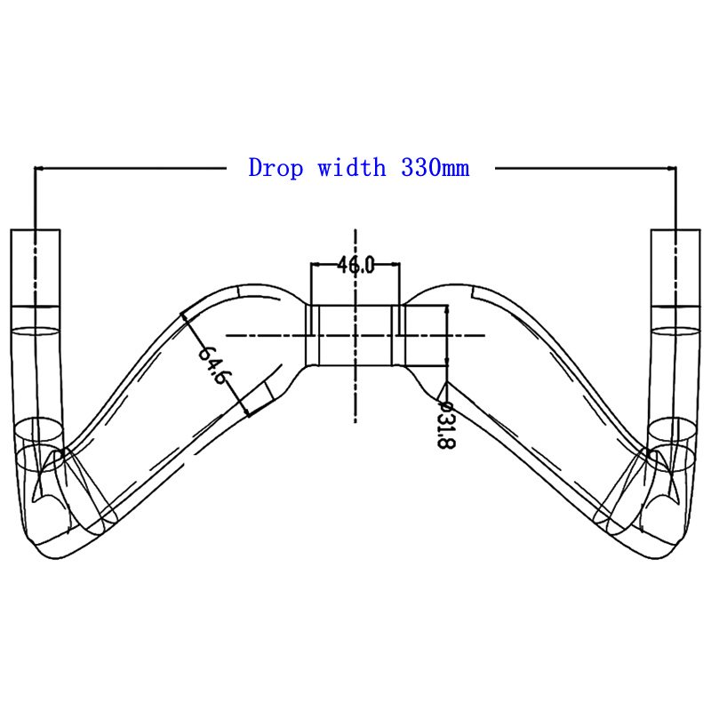 H10 330MM Bent Carbon Track Handlebar Bunch Bar Sprint Handle bar Cycling