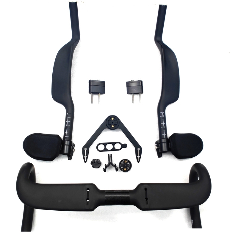 JC01-TT Carbon Fiber Triathlon TT Handlebar Long Distance All Inside Line Drop Bars For Road Bike Rest Aero Bar For Field Rider