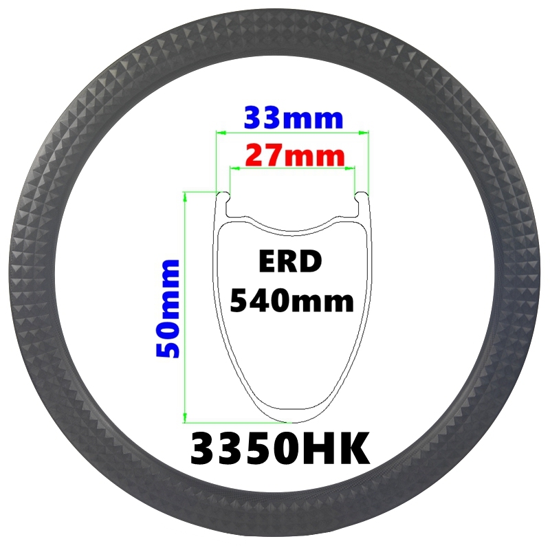 BIKEDOC Armored-shaped Surface Carbon Rims 700C Wide Gravel Rim 33MM Lightweight Gravel Bike Rim Tubeless 28H