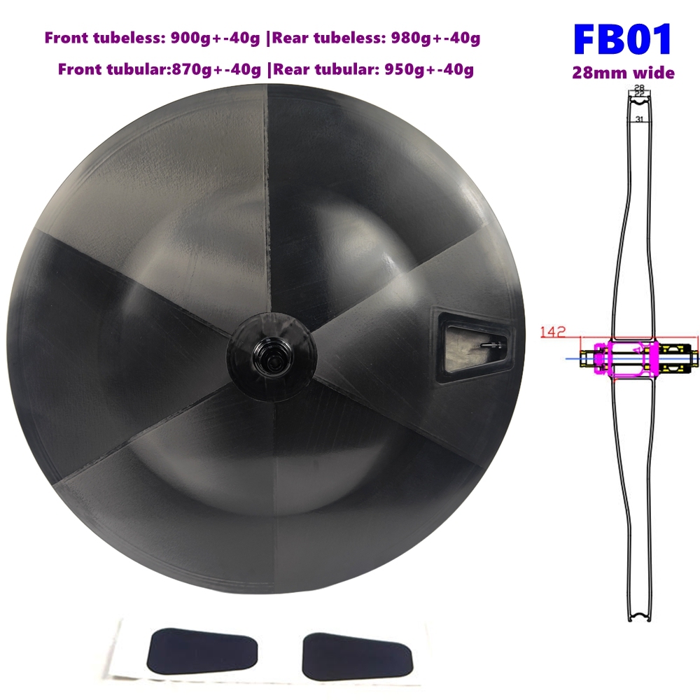 BIKEDOC FB01 Super Light Carbon Fiber Disc Wheels Road Bike Carbon Disk Wheel 700C Triathlon China Carbon Disc Wheelset