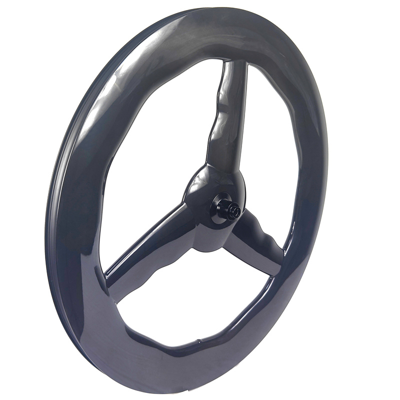 28MM Wide Wave 3 Spoke Road Bike Carbon Wheels Tri Spoke Baton Wheel Disc Brake  Bike Wheelset Cycling