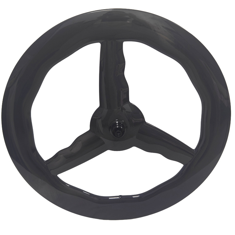 28MM Wide Wave 3 Spoke Road Bike Carbon Wheels Tri Spoke Baton Wheel Disc Brake  Bike Wheelset Cycling