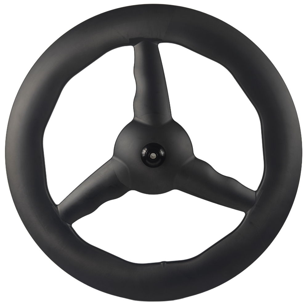 28MM Wide Wave 3 Spoke Road Bike Carbon Wheels Tri Spoke Baton Wheel Disc Brake  Bike Wheelset Cycling