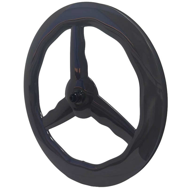 28MM Wide Wave 3 Spoke Road Bike Carbon Wheels Tri Spoke Baton Wheel Disc Brake  Bike Wheelset Cycling