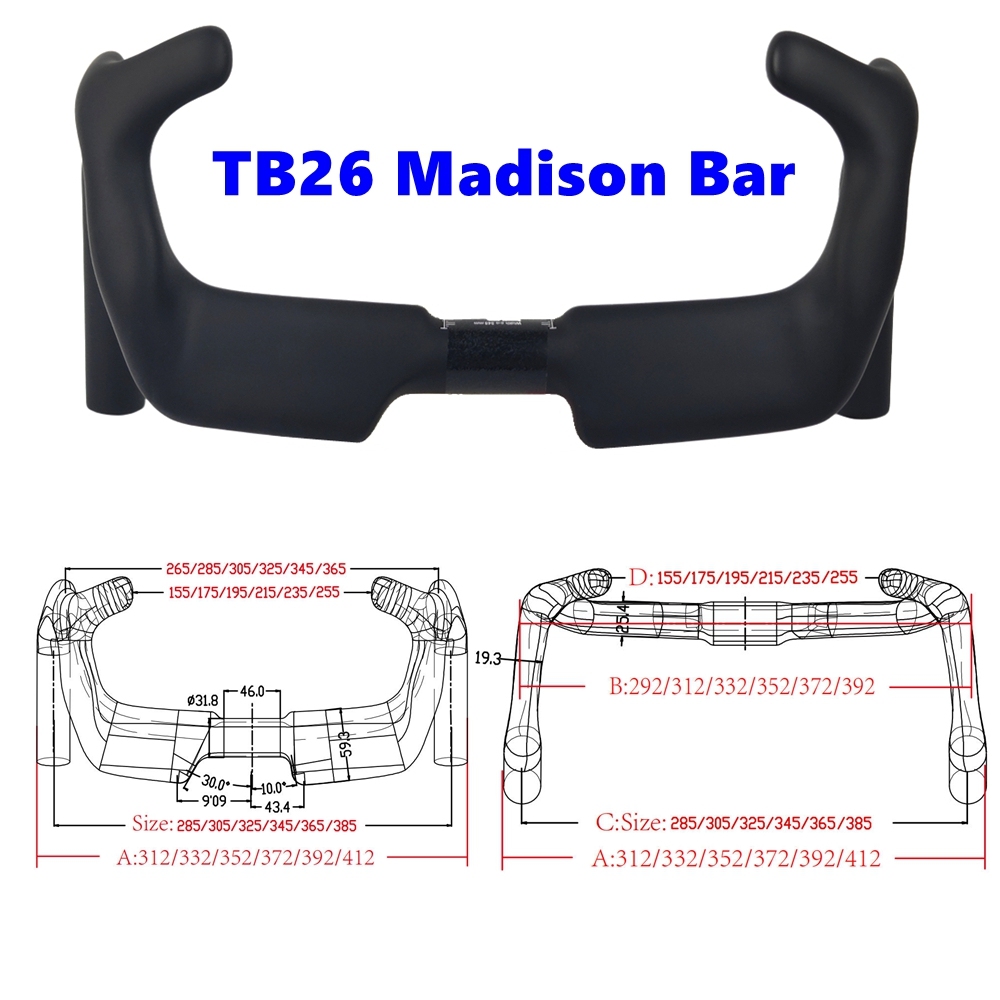 TB26 Aero Track Handlebar With Hoods Cycling Sprint Match Bent Handle Bar Carbon Bunch Handlebars