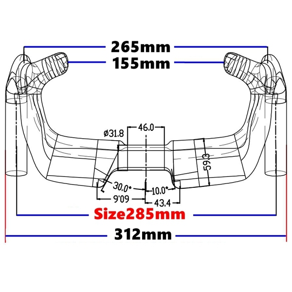 TB26 Aero Track Handlebar With Hoods Cycling Sprint Match Bent Handle Bar Carbon Bunch Handlebars