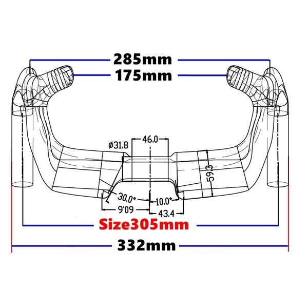 TB26 Aero Track Handlebar With Hoods Cycling Sprint Match Bent Handle Bar Carbon Bunch Handlebars