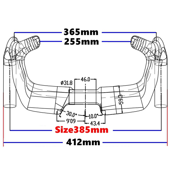 TB26 Aero Track Handlebar Cycling Sprint Match Handle Bar Carbon