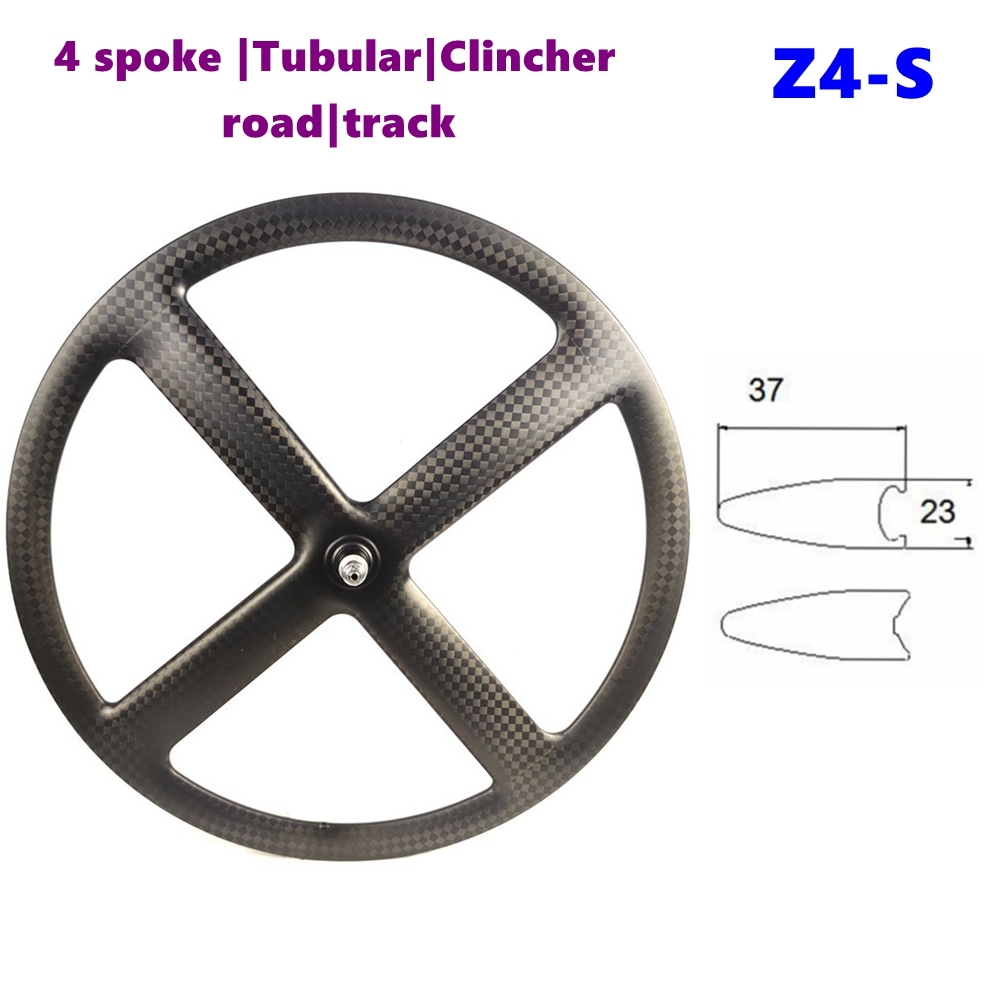 [BKZ4S] 4 Spoke Carbon Wheel 23MM Width Track Wheelset 700C BIKEDOC