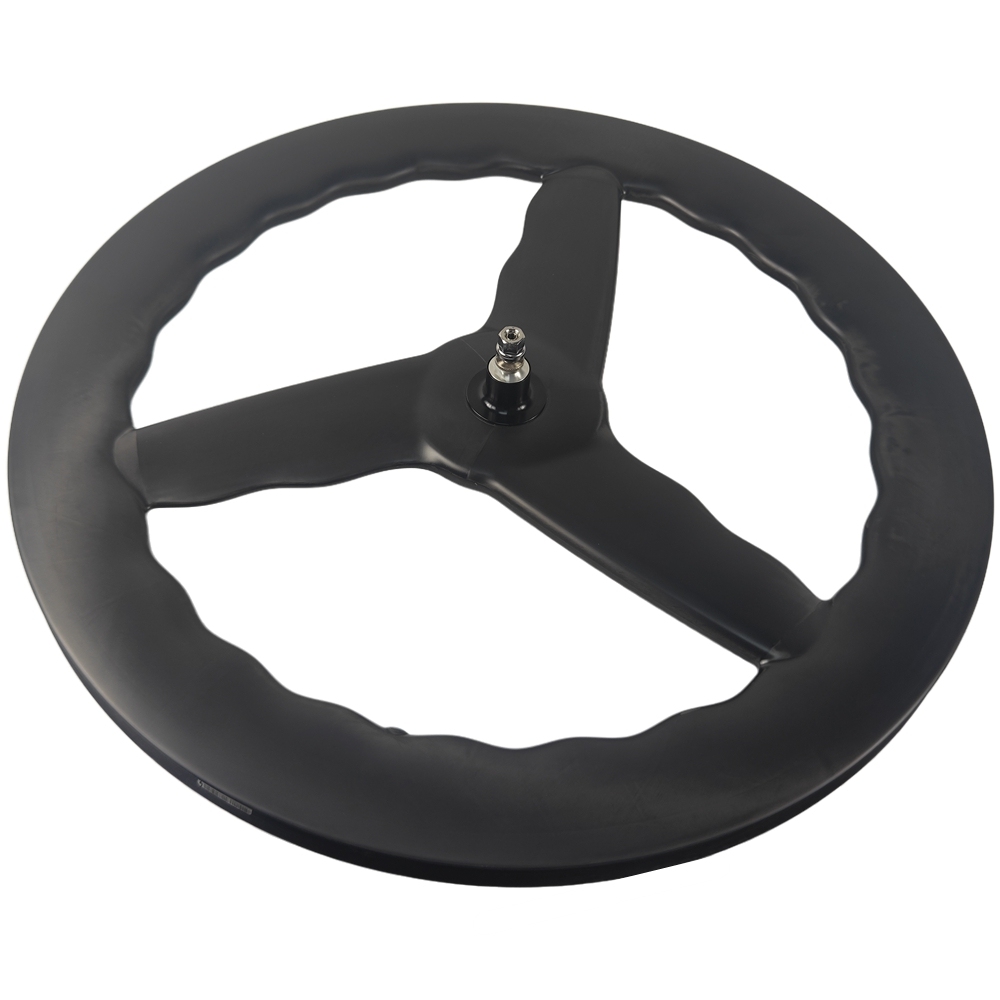BIKEDOC 28MM Wide Carbon 3 Spoke Bike Wheels 700C Tri Spoke Wheelset Road Disc Brake