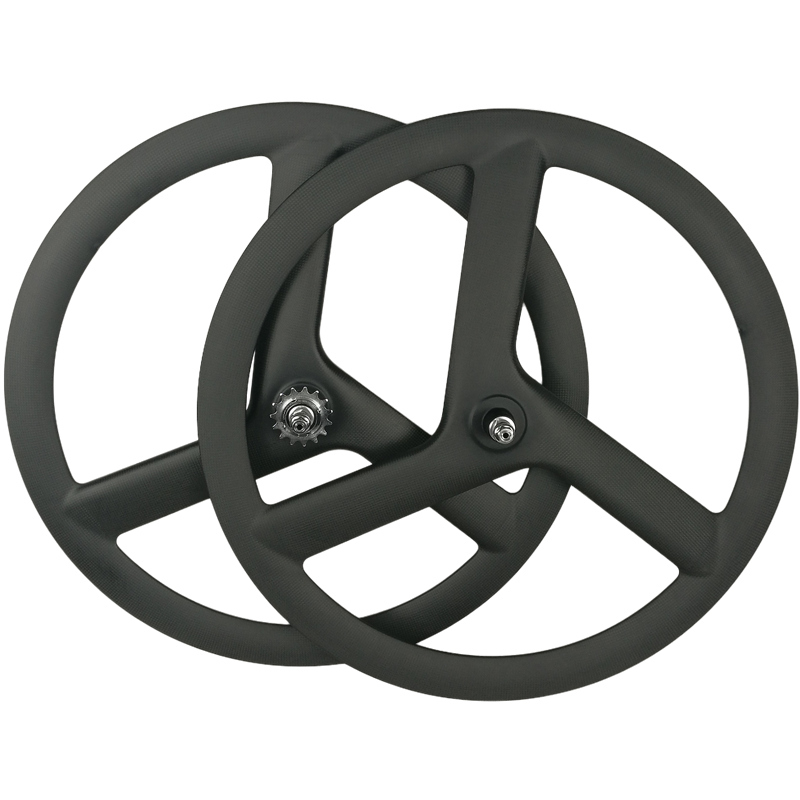 [BKZ3] Carbon Tri Spoke Wheels 700C Clincher 3 Spoke Wheel BIKEDOC