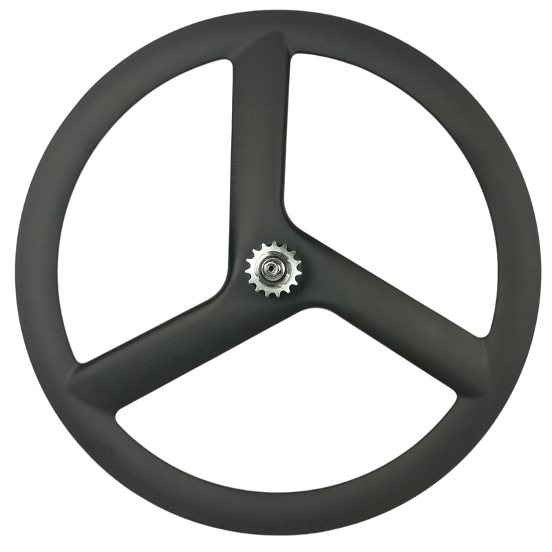 [BKZ3] Carbon Tri Spoke Wheels 700C Clincher 3 Spoke Wheel BIKEDOC