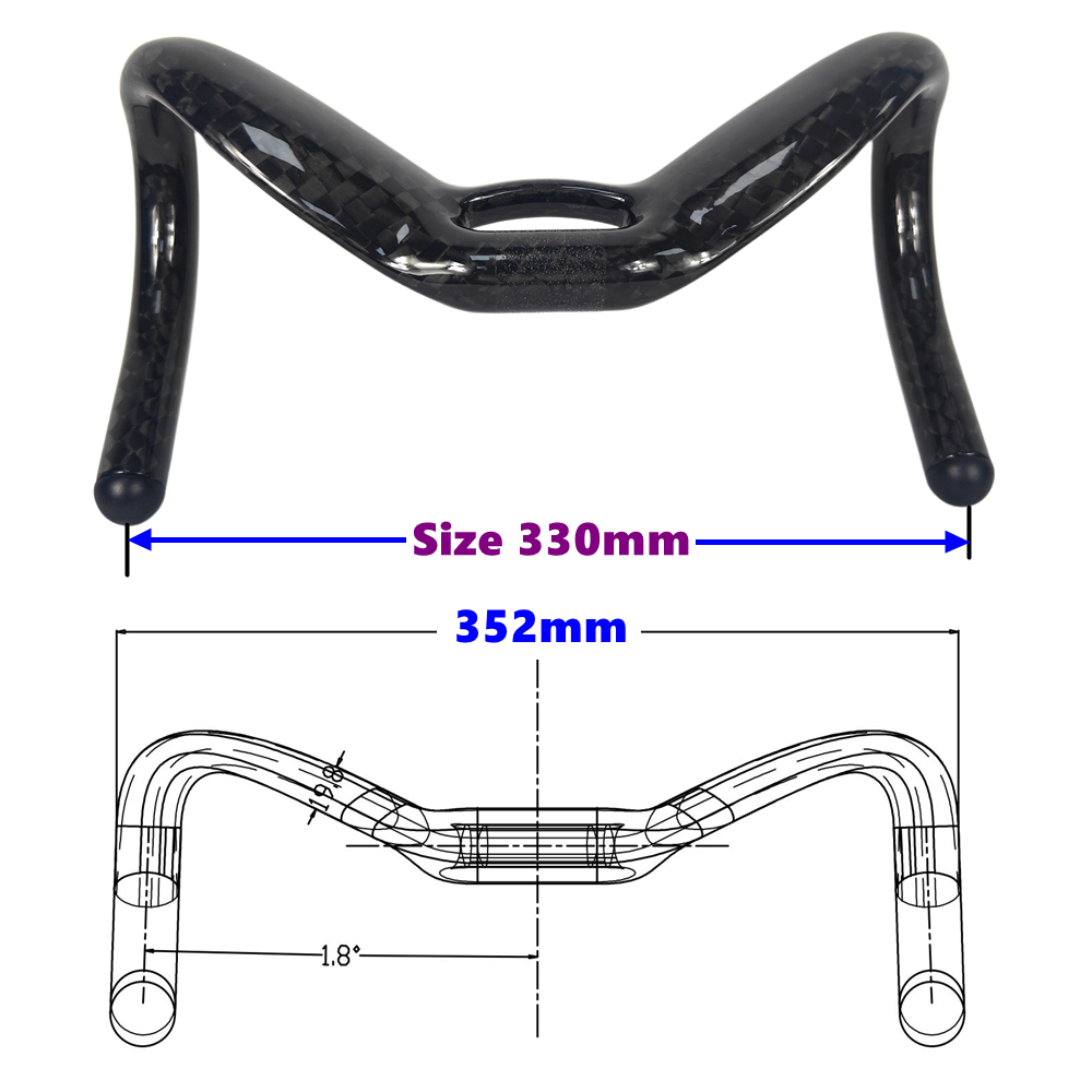 SU8 Carbon Track Bar Sprint Handlebar 31.8mm Fixie Drop Bar TT Bike Bunch Bar  Aero Handle UCI Racing Handlebars