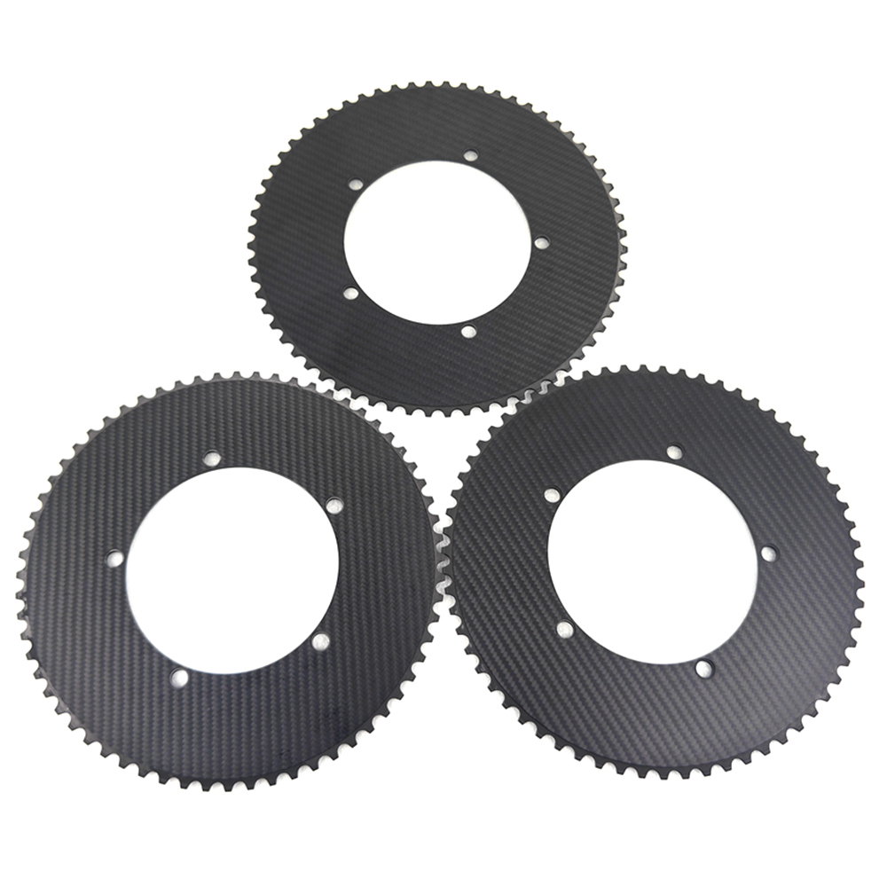 Track Carbon Chainring 144 BCD Single Speed Chainrings 49-64T Ultra-light 5 Bolts Crank Chain Wheel BIKEDOC