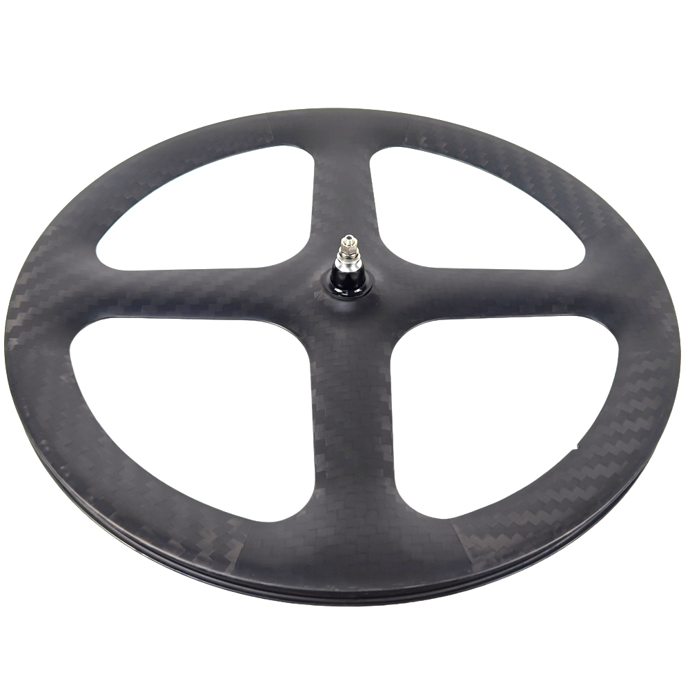 BIKEDOC 4 Spoke Carbon Track Wheel 700C Road Disc Bicycle Wheelset 25mm Wide Tubular And Tubeless Cycling