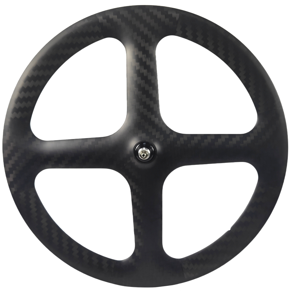 BIKEDOC 4 Spoke Carbon Track Wheel 700C Road Disc Bicycle Wheelset 25mm Wide Tubular And Tubeless Cycling