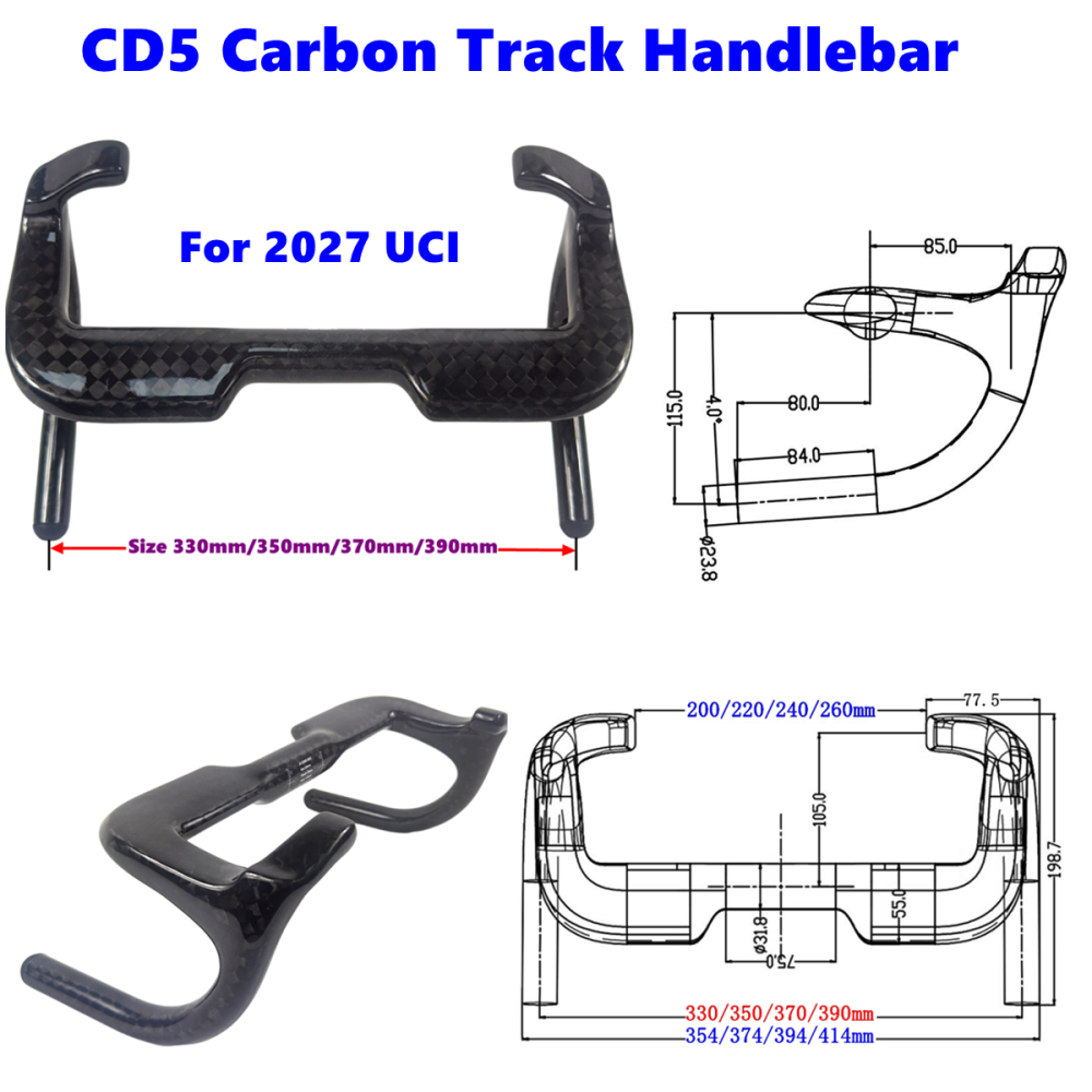 CD5 Bunch Bar  2027 UCI Endurance Carbon Track Bicycle Handlebar 4.5°Fixed Gear Hanlde