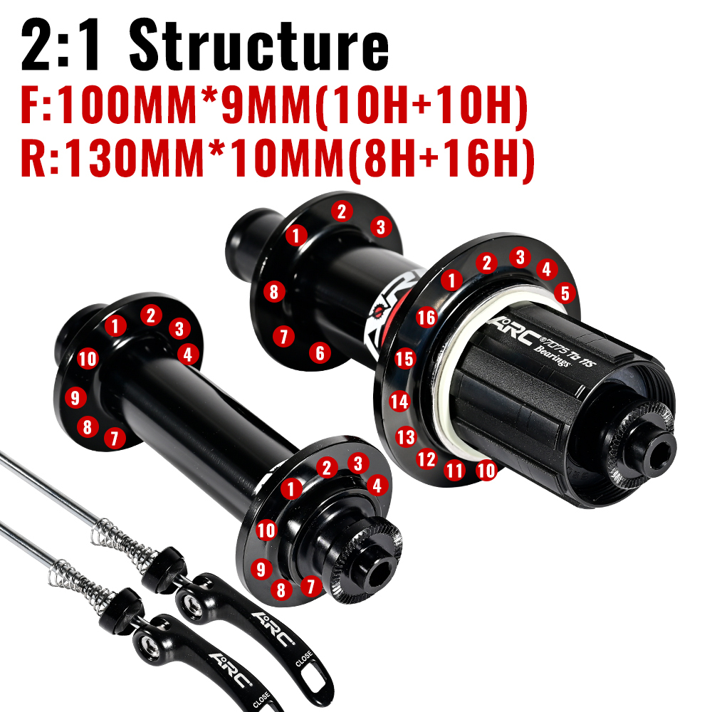 ARC 002 front and rear wheels Road bike hub ultra-light sound big 20/24 hole bearing NBK Palin folding bike 244g/pair 11S