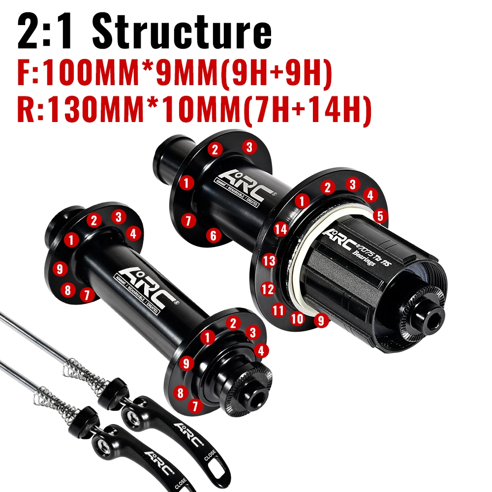 ARC RT010F/002R front and rear wheels Road bike hub ultra-light sound big  20/24 hole bearing NBK Palin folding bike 244g/pair 11S