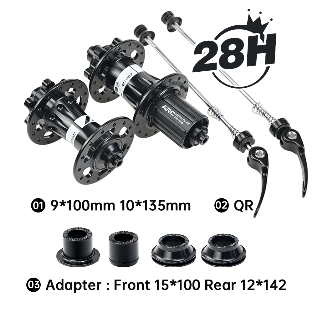 ARC MT-007F/R 28H/32H/36H Mountain Bike Hub Aluminum alloy Front 9x100  15x100 Rear 10x135 12x142 MTB Bicycle Hub Shimano 10 11 Speed