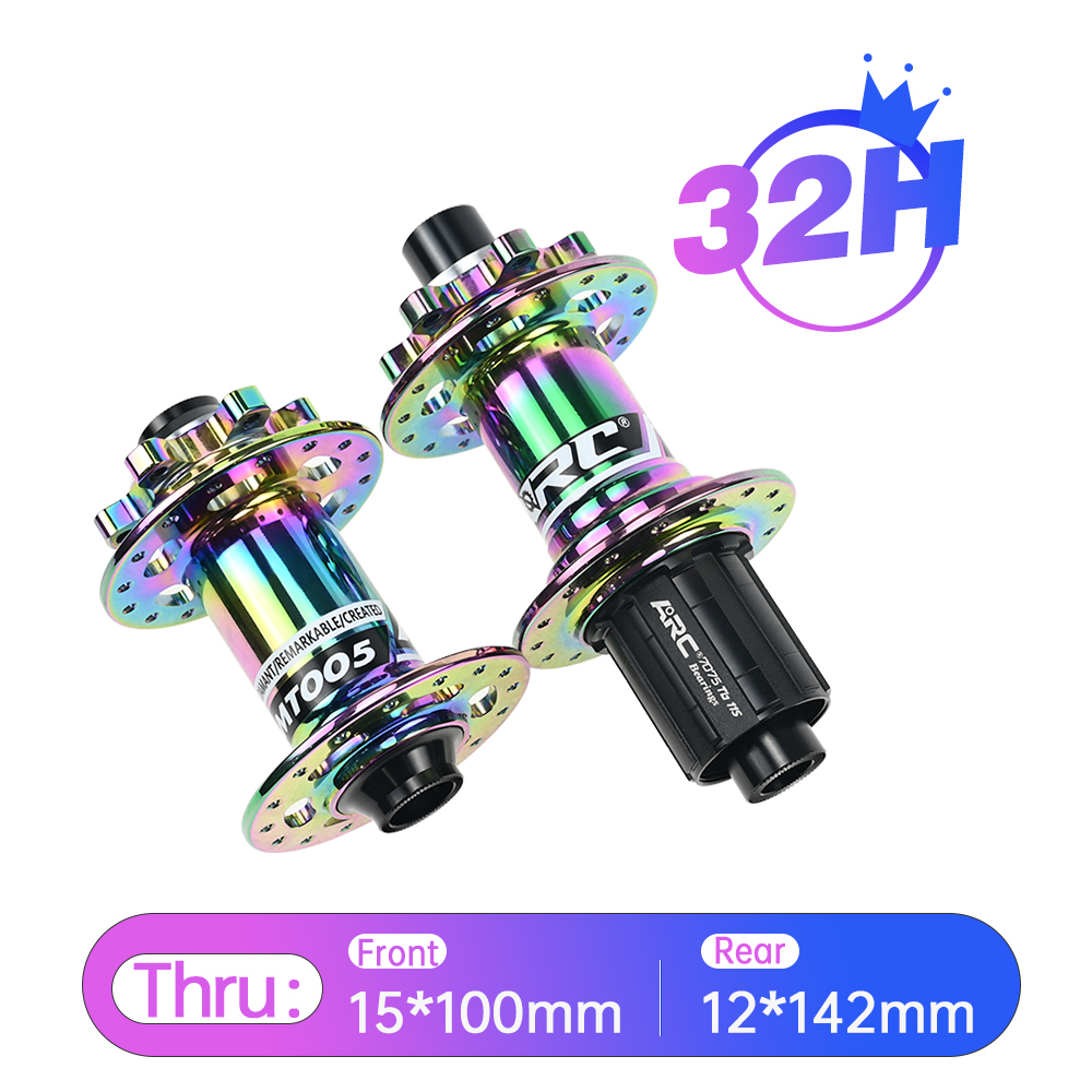 ARC MT-005F/R 32 Holes Skewer Hub Parts Disc Brake MTB Hub Black/Red Aluminum Mountain Bike Hubs