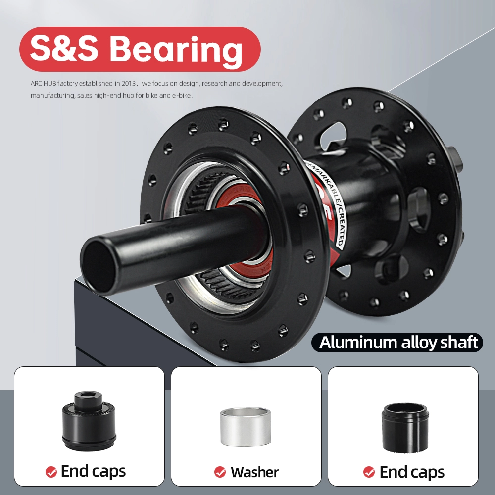 ARC MT-005F/R 32 Holes Skewer Hub Parts Disc Brake MTB Hub Black/Red  Aluminum Mountain Bike Hubs