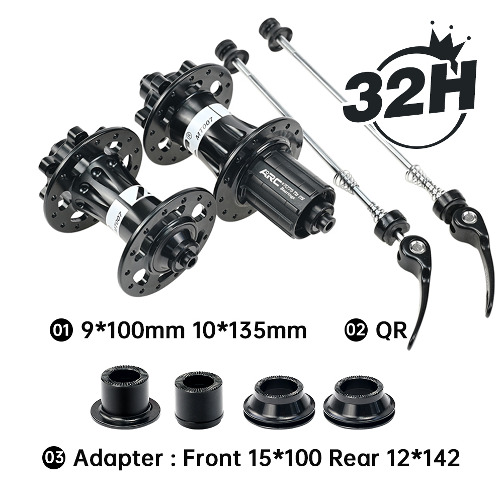 ARC MT-007F/R 28H/32H/36H Mountain Bike Hub Aluminum alloy Front 9x100 15x100 Rear 10x135 12x142 MTB Bicycle Hub Shimano 8 9 10 11 Speed