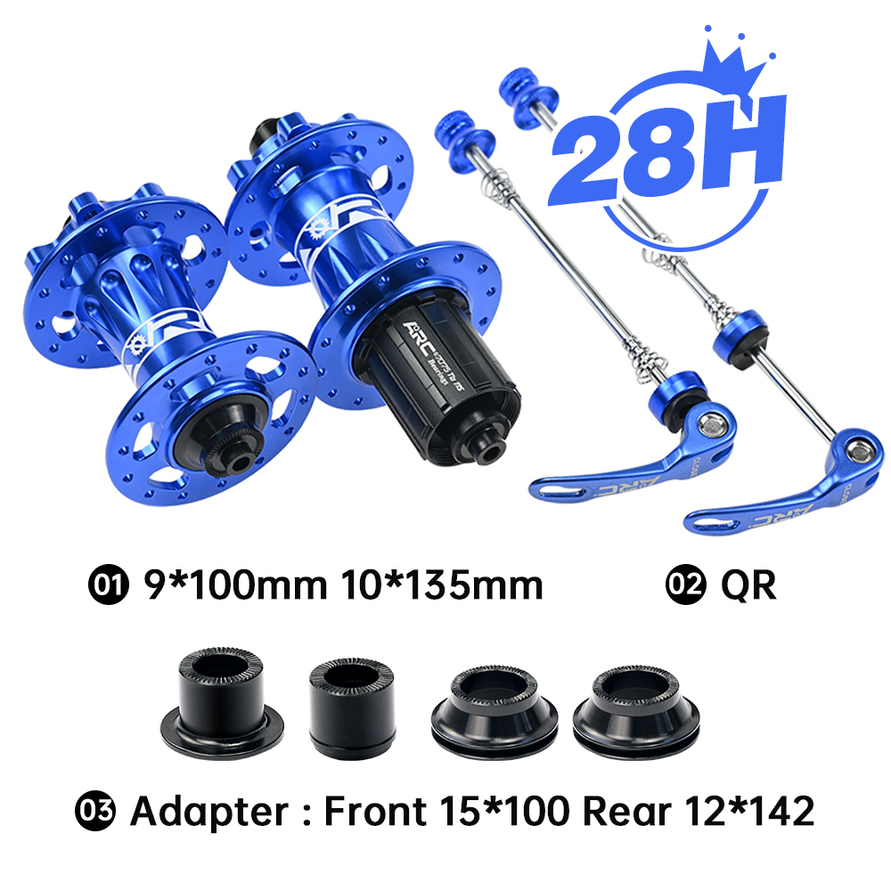 ARC MT-007F/R 28H/32H/36H Mountain Bike Hub Aluminum alloy Front 9x100 15x100 Rear 10x135 12x142 MTB Bicycle Hub Shimano 8 9 10 11 Speed